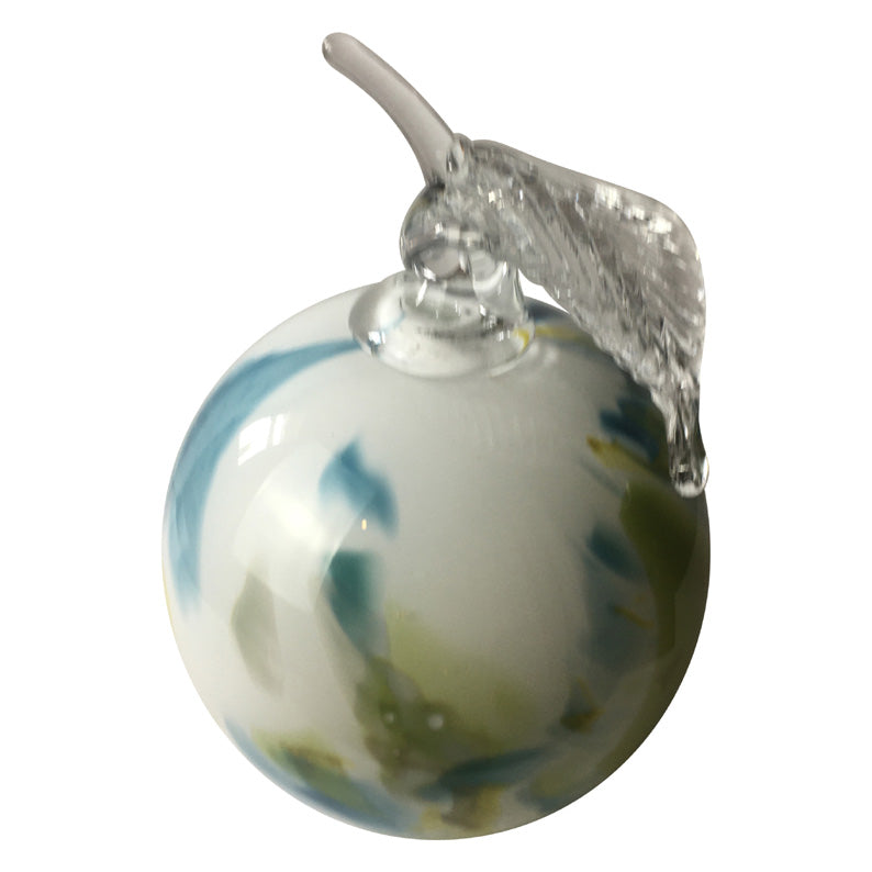 Paperweight Apple In White,Green and Amber