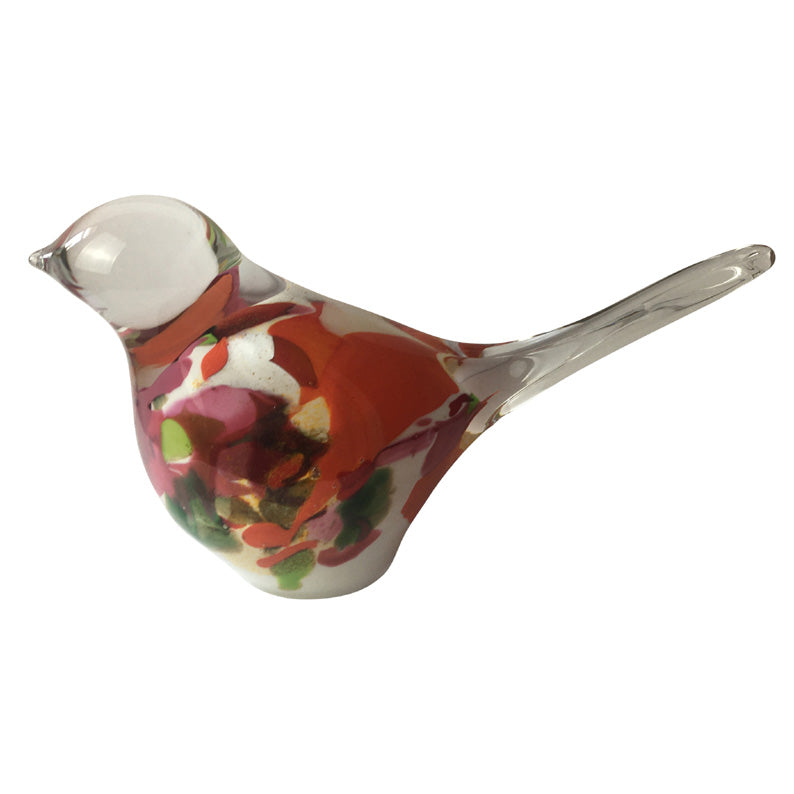 Paperweight Bird In Red, Green and Pink