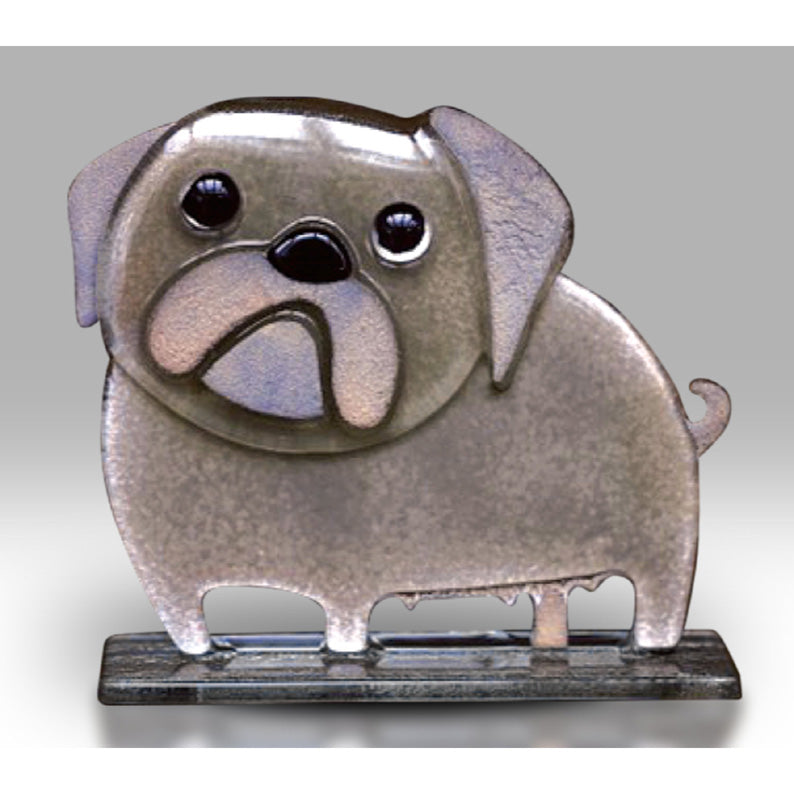 Adorable Pug Dog Hand Crafted Glass Ornament