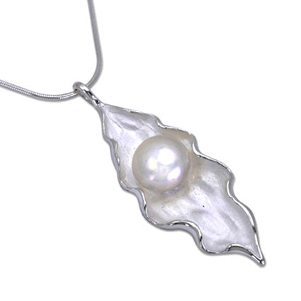 Silver Pearl Pod Pendant