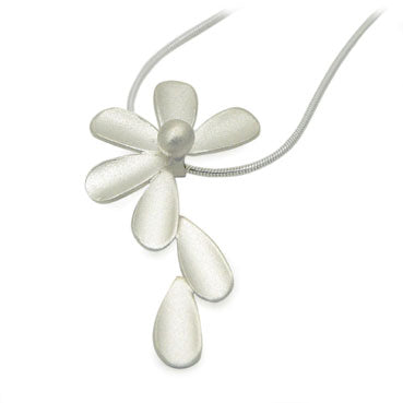 Petal Dropper Silver Pendant