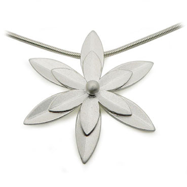 Large Flower Silver Pendant