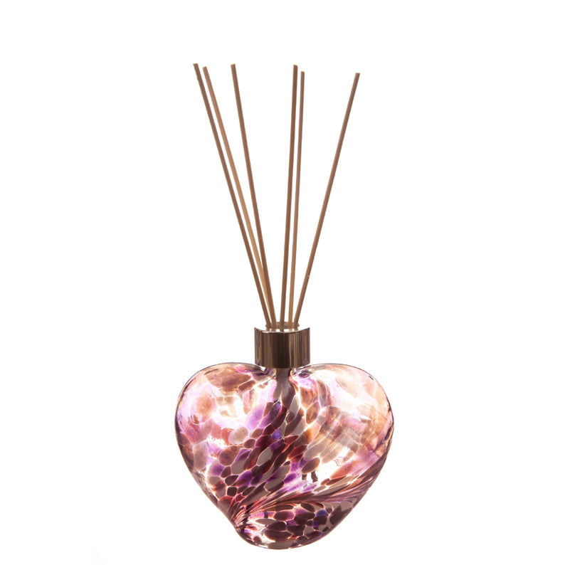 Violet and Pink Heart-Shaped Glass Diffuser