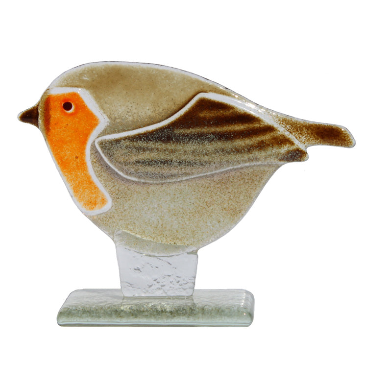 Delightful Robin Décor Piece Made Of Fused Glass