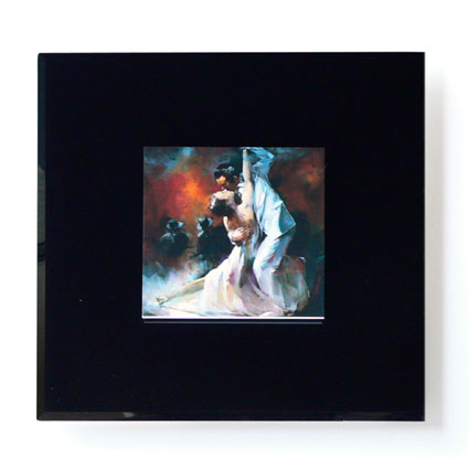 Contemporary Raised Print Art On Glass