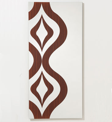 Trippy Glass Mirror With Wood Veneer