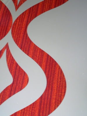 Trippy Glass Mirror With Wood Veneer