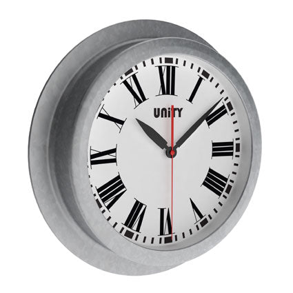 Contemporary Galvanised Steel Wall Clock
