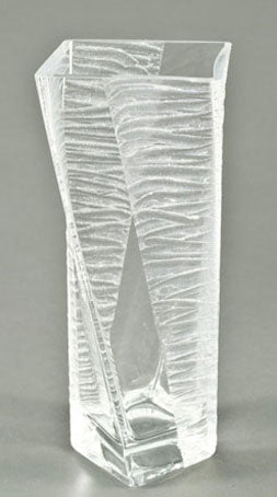 Frosted Finish Twisting Glass Vase
