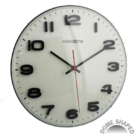 Domed Cream and Black Hands Wall Clock