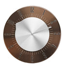 Moving Dial Aluminium Wall Clock In Chocolate Brown