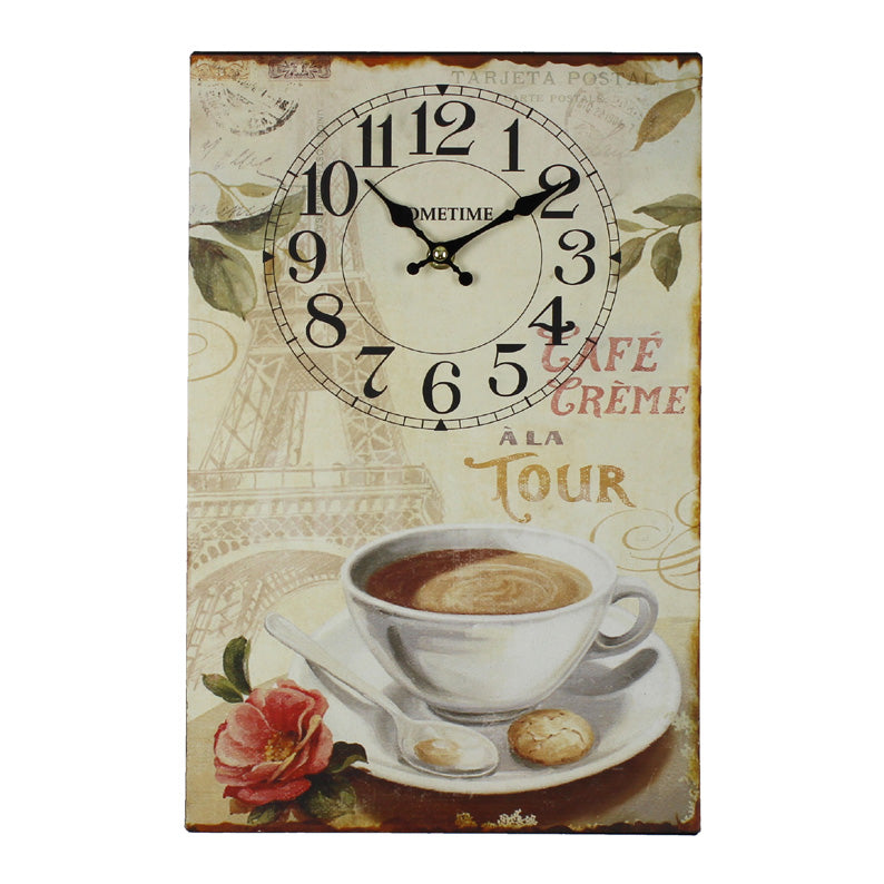 Delightful Paris Coffee Theme Wall Panel And Clock
