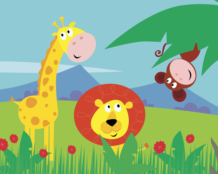 Jungle Animals Childrens Wall Mural