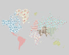 Funky and Ditsy World Map Wall Mural