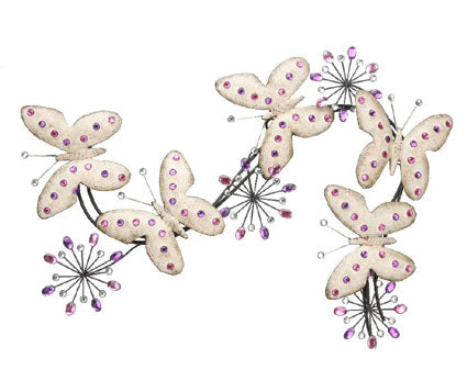 Contemporary Butterflyfly Spray Metal Wall Art