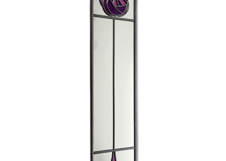 Stained Glass Effect Rose Mirror In Purple