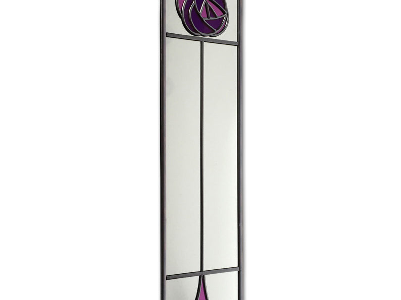 Stained Glass Effect Rose Mirror In Purple
