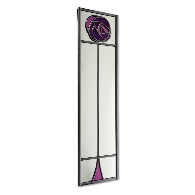 Stained Glass Effect Rose Mirror In Purple