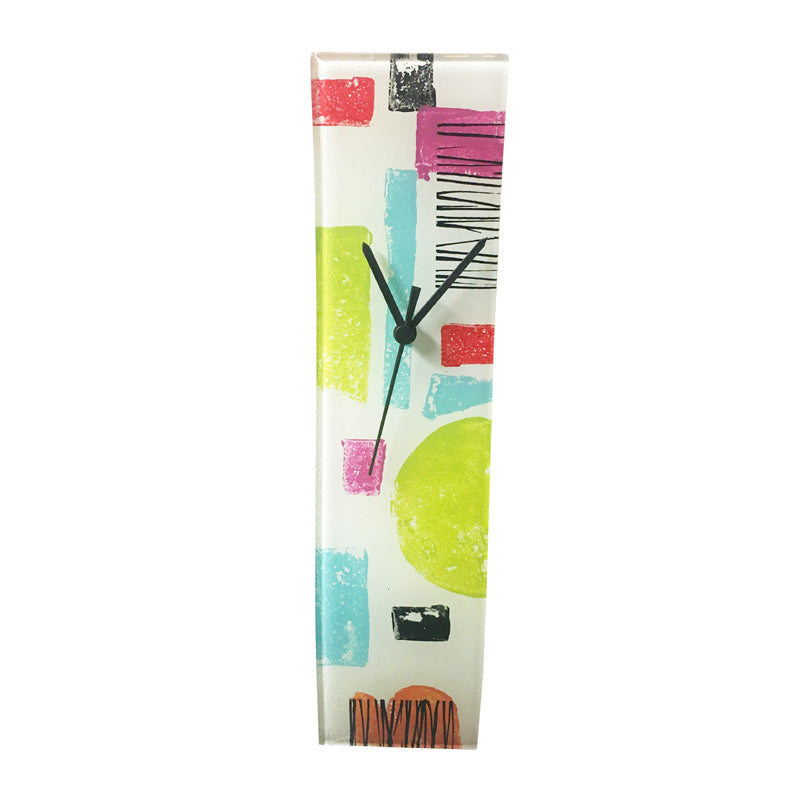 Abstract Fused Glass Wall Clock