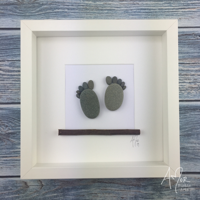 Baby Feet Pebble Art Wall Hanging