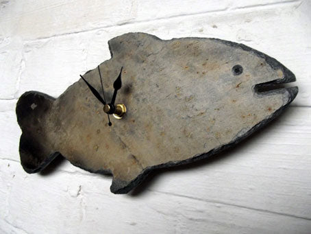 Cornish Slate Fish Design Wall Clock