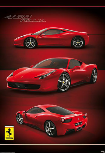 458 Red Ferrari Licensed Art Statement Wall Wallpaper Mural - 5Ft X 7.6Ft!! - Priced To Clear