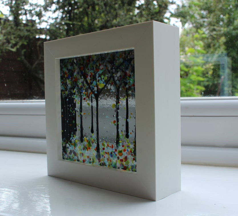 Falling Autumn Leaves Fused Glass Décor