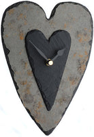 Heart Inside A Heart Slate Clock