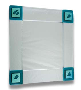 Sea Green Dichro Corners Design Mirror
