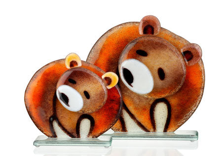 Furry Bear In Fused Glass