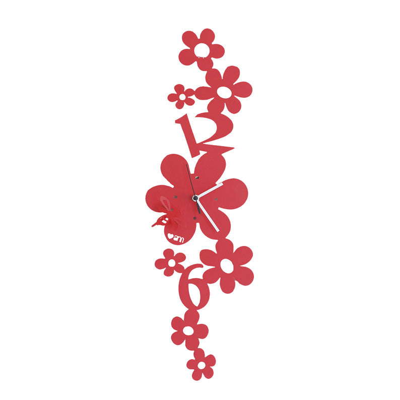 Red Flower Drops Arti and Mestieri Clock