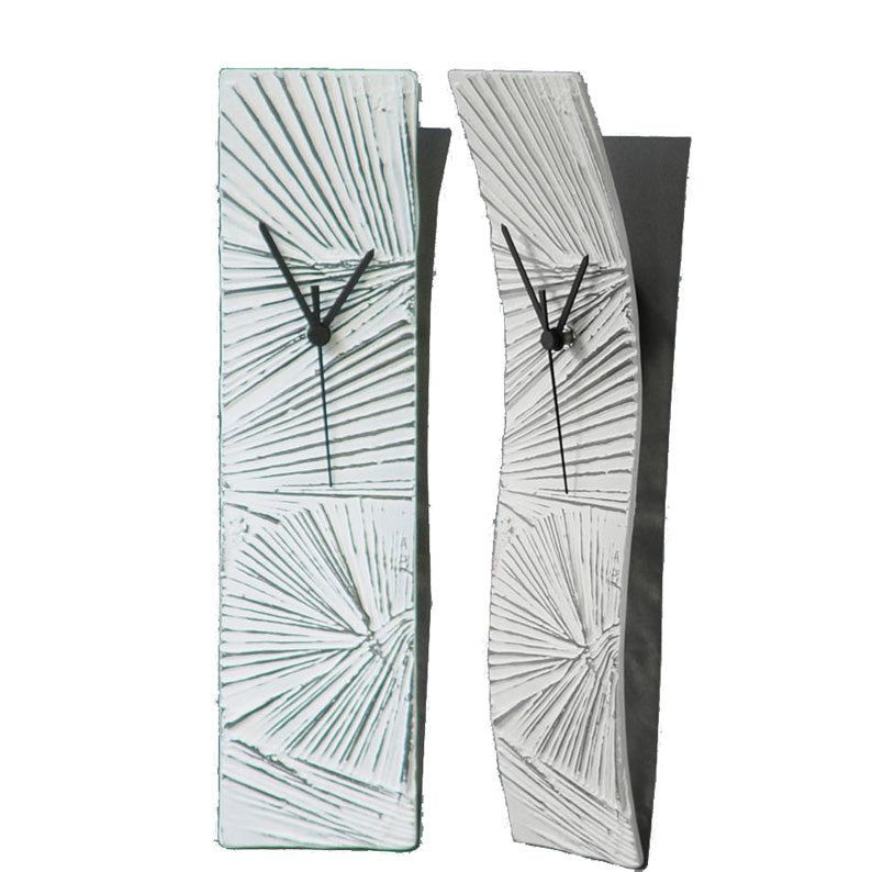 Modern Curved Fused Glass Wall Clock With A Textured Design