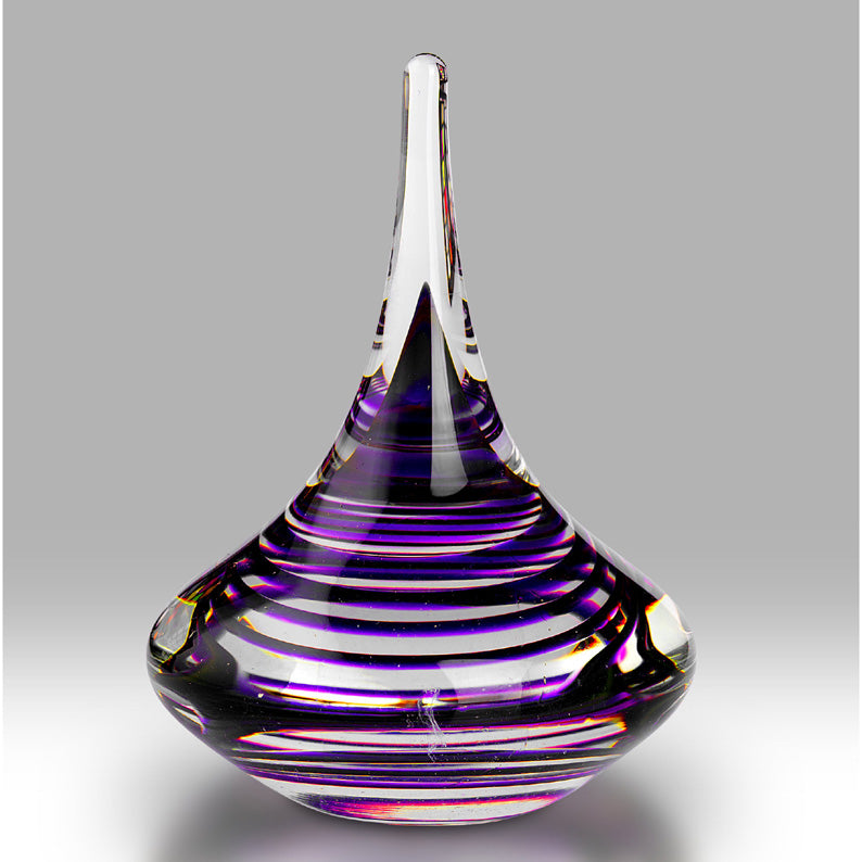 Purple Rings Glass Paperweight