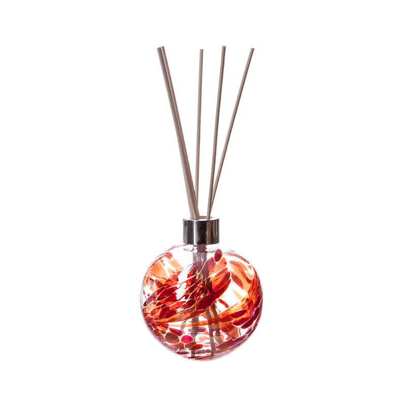 Natural Oil Glass Diffuser In Red And Gold