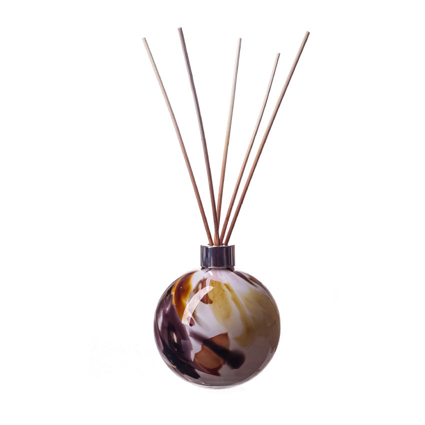 Reed Diffuser Sphere In White, Brown And Amber