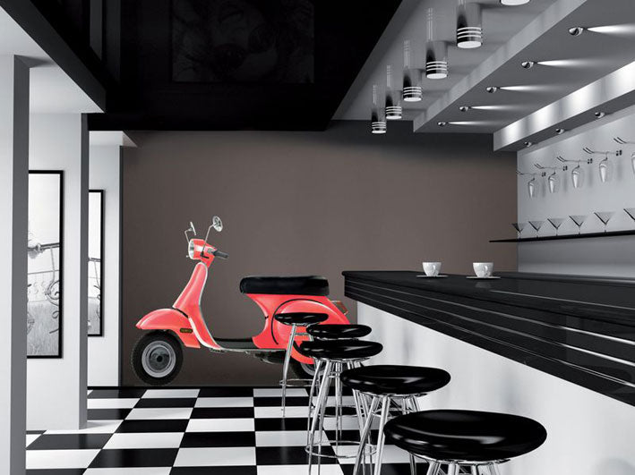 Extra Large Red Lambretta Wall Sticker - Sale