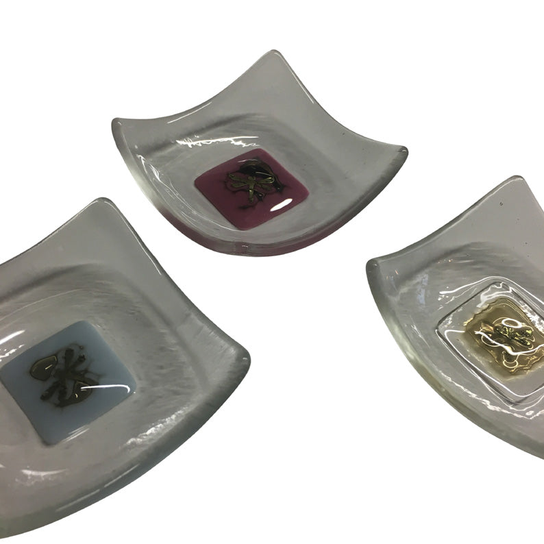 Set Of 3 Fused Glass Trinket Dishes - 7X7Cm