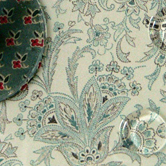 Vintage Style Fabric Backed Fused Glass Wall Clock