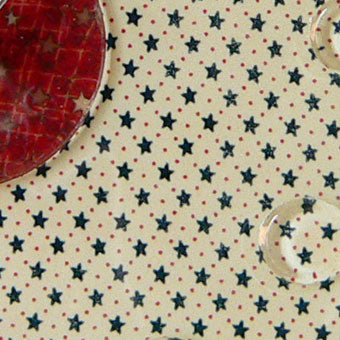 Vintage Style Fabric Backed Fused Glass Wall Clock