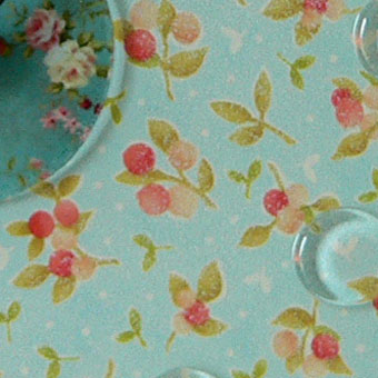 Vintage Style Fabric Backed Fused Glass Wall Clock