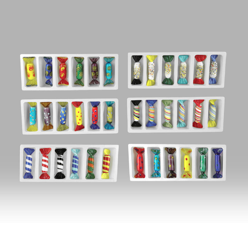 Fun Hand Crafted Set Of 36 Glass Sweets