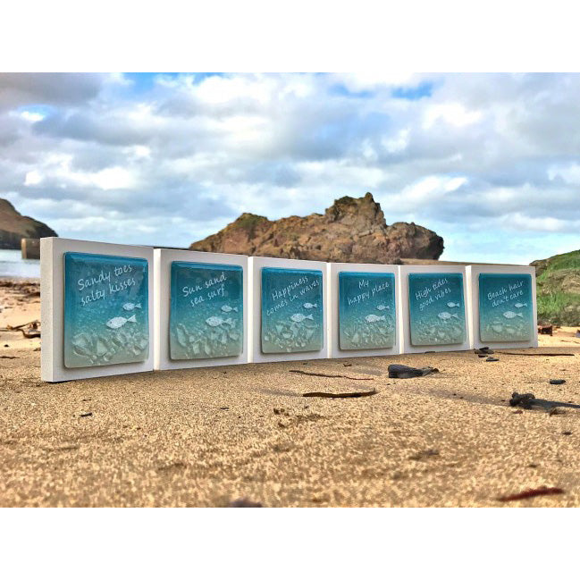 Trendy Swimming Fish Glass Wall Art