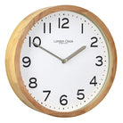 Round Wall Clock With Natural Oak Finish