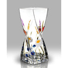 Floral Meadow Design Twist Glass Vase