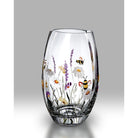Artisan Rounded Glass Vase with Bees and Lavender Wildflower Design