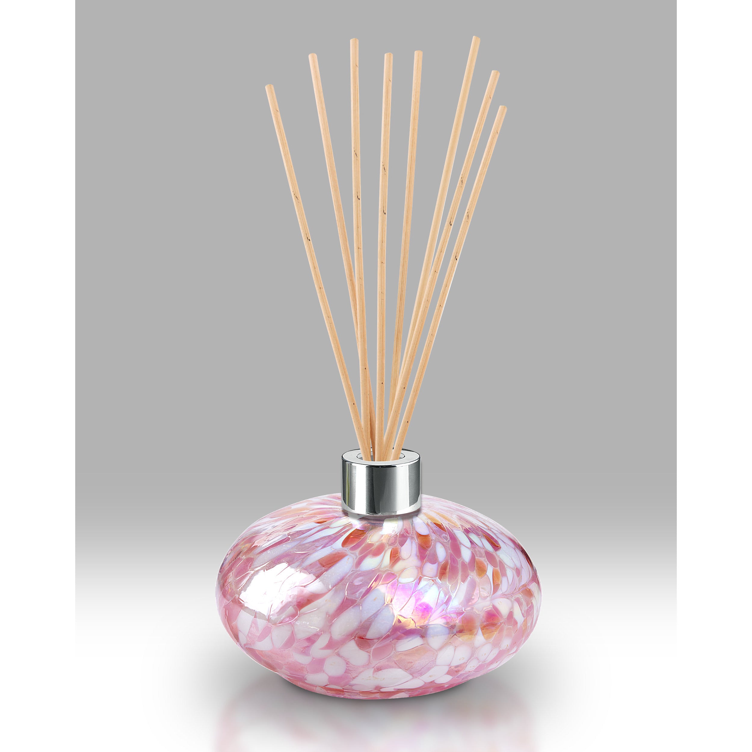 Handmade Blown Glass Reed Diffuser In Pink