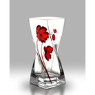 Simple Ruby Red Poppy Design Twist Glass Vase