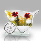 Funky Fused Glass Wheelbarrow With Flowers