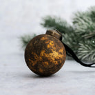 Antique Gold Textured Glass Christmas Bauble