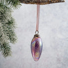 2" Mulberry Purple Luster Conical Glass Tree Decoration